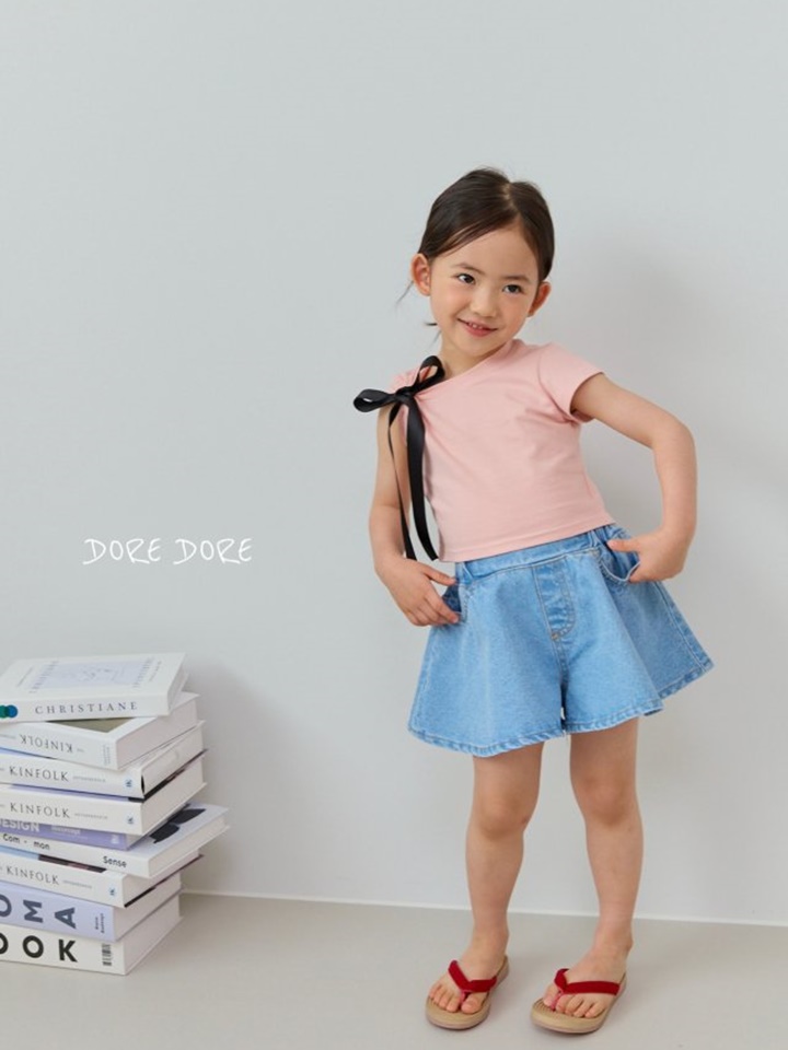 Unbalance Ribbon Crop Tee