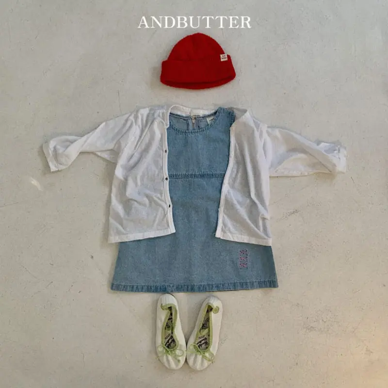 Andbutter - Korean Children Fashion - #discoveringself - Ribbon Denim One-Piece - 10
