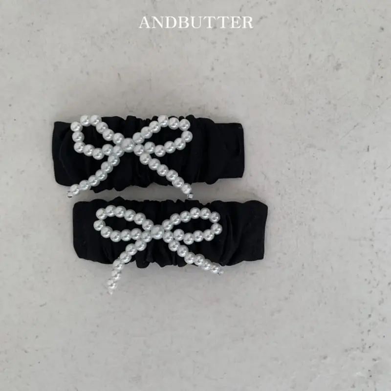 Andbutter - Korean Children Fashion - #discoveringself - Pearl Ribbon Hair Pin Set - 6