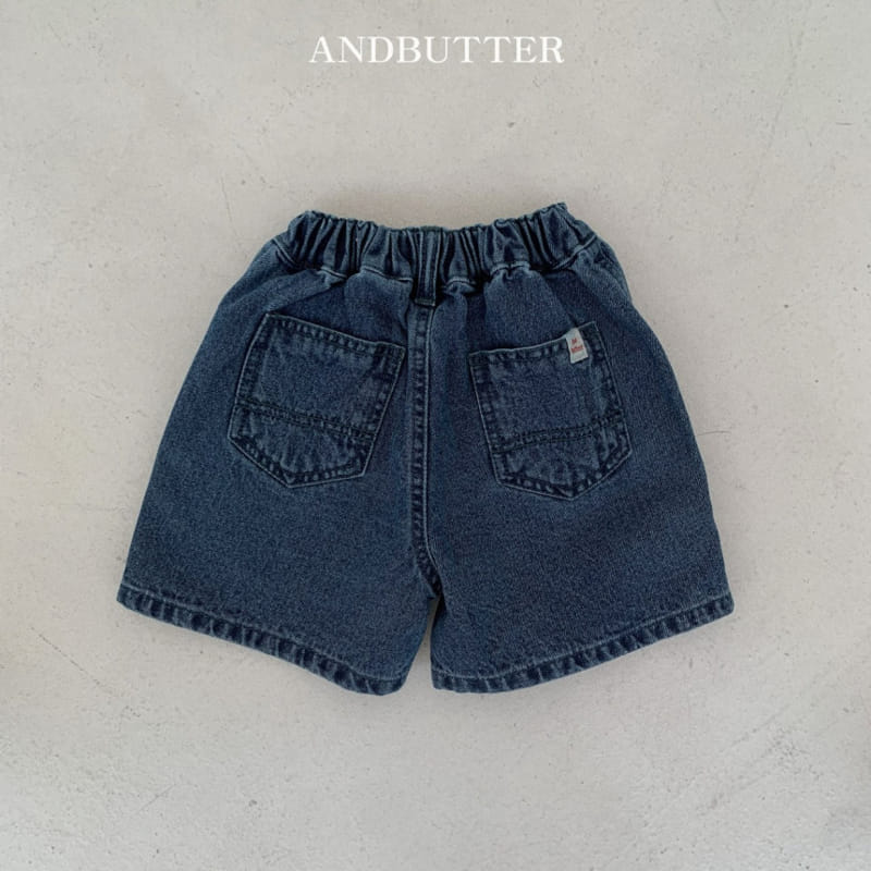 Andbutter - Korean Children Fashion - #minifashionista - Point Half Denim Pants - 11