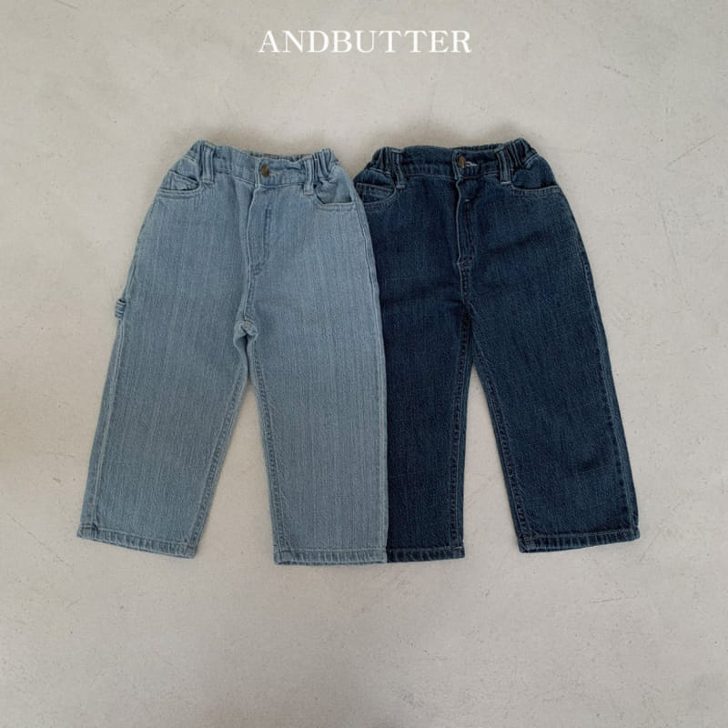Andbutter - Korean Children Fashion - #toddlerclothing - L Denim Pants - 2