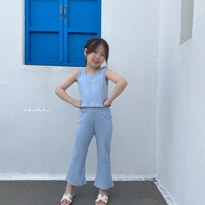 Bbonchu - Korean Children Fashion - #Kfashion4kids - Cubic Sleeveless Top Bottom Set - 3