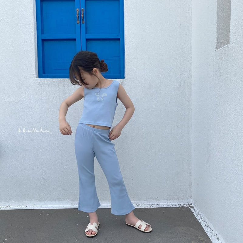 Bbonchu - Korean Children Fashion - #kidsstore - Cubic Sleeveless Top Bottom Set