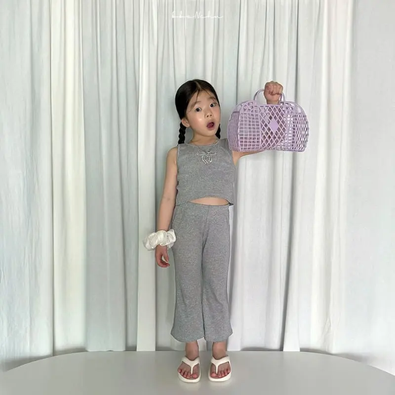 Bbonchu - Korean Children Fashion - #minifashionista - Cubic Sleeveless Top Bottom Set - 6
