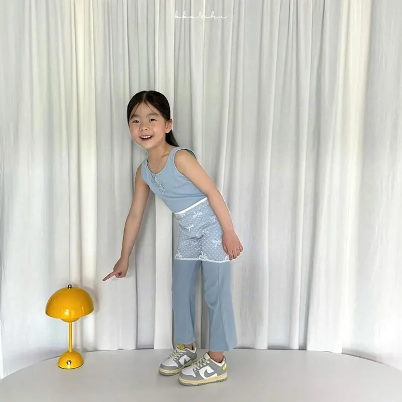 Bbonchu - Korean Children Fashion - #prettylittlegirls - Cubic Sleeveless Top Bottom Set - 7