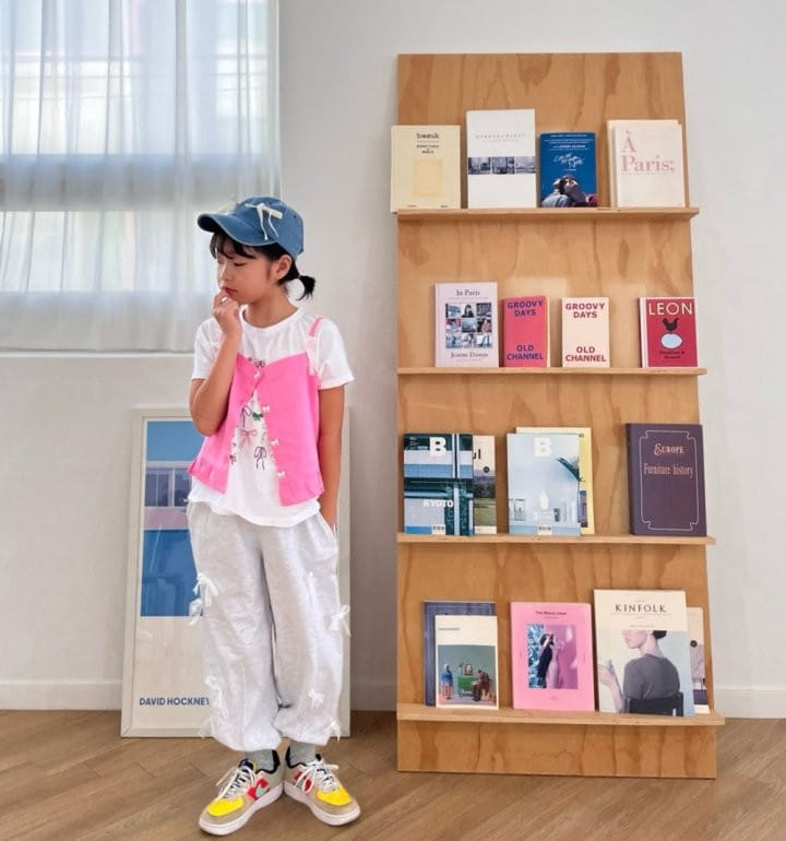 Bobo j - Korean Children Fashion - #discoveringself - Lace Ribbon Jogger Pants With mom - 11