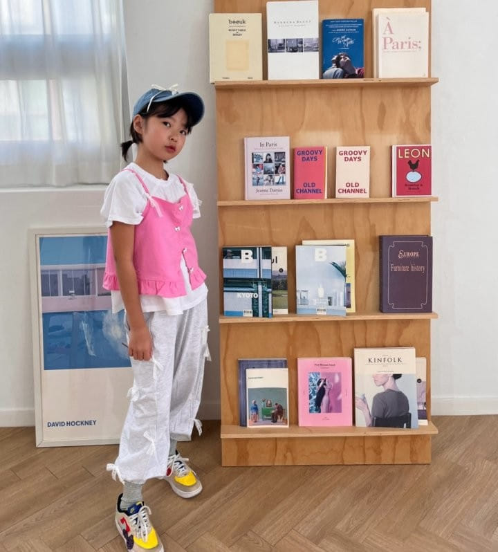 Bobo j - Korean Children Fashion - #minifashionista - Lace Ribbon Jogger Pants With mom - 3
