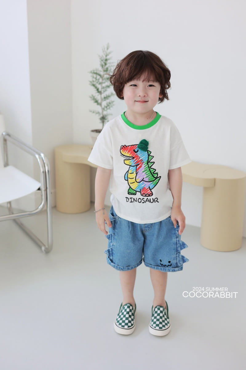Coco Rabbit - Korean Children Fashion - #kidzfashiontrend - Crayon Dinosaur Tee - 4