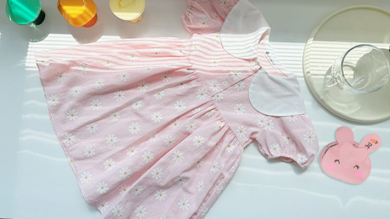 Coco Rabbit - Korean Children Fashion - #fashionkids - Flower Check One-Piece - 2
