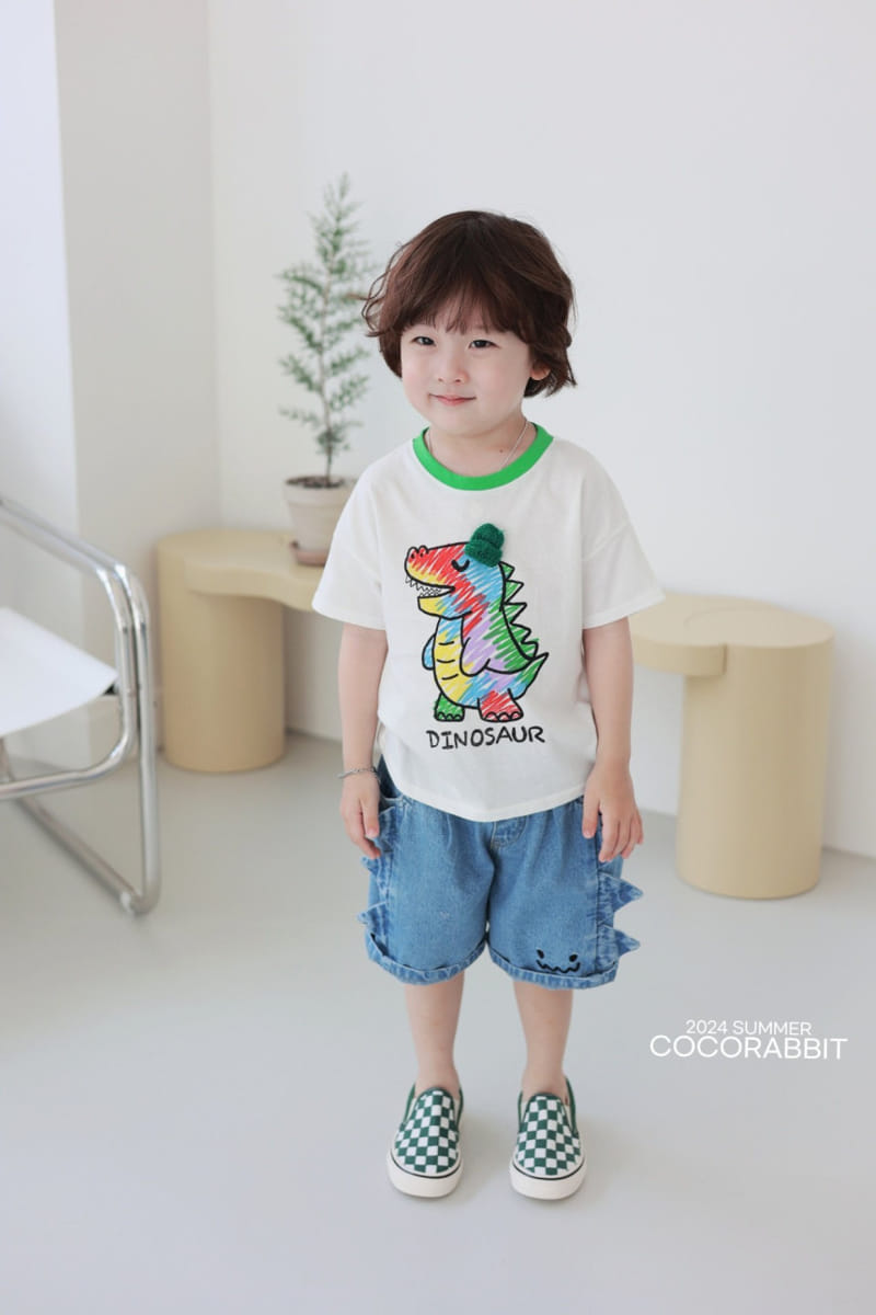 Coco Rabbit - Korean Children Fashion - #kidzfashiontrend - Crayon Dinosaur Tee - 3