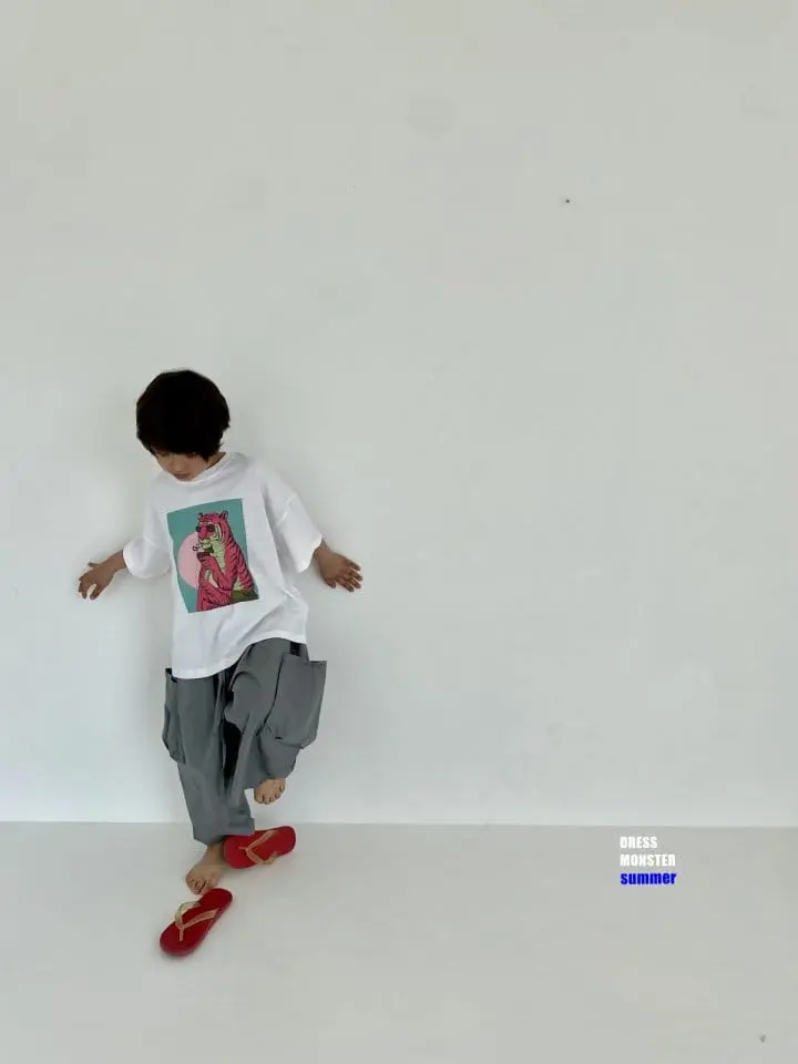 Dress Monster - Korean Children Fashion - #childrensboutique - Pinky Tiger Tee - 8