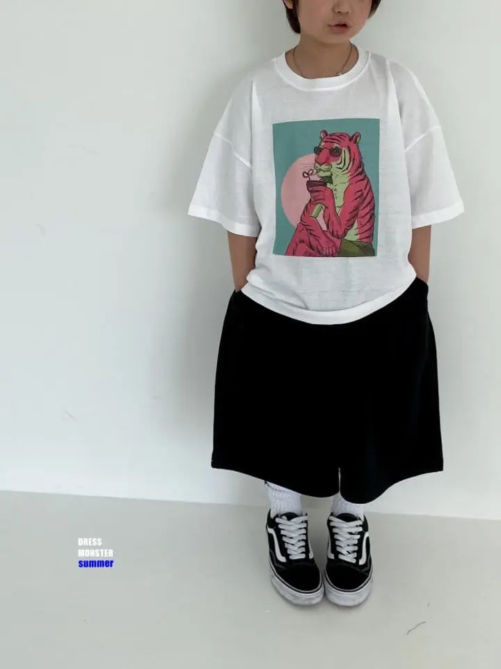 Dress Monster - Korean Children Fashion - #discoveringself - Pinky Tiger Tee - 10