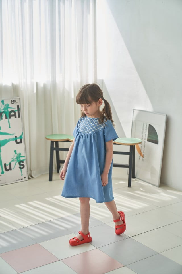 Green Tomato - Korean Children Fashion - #kidsshorts - Embroidery One-Piece - 2