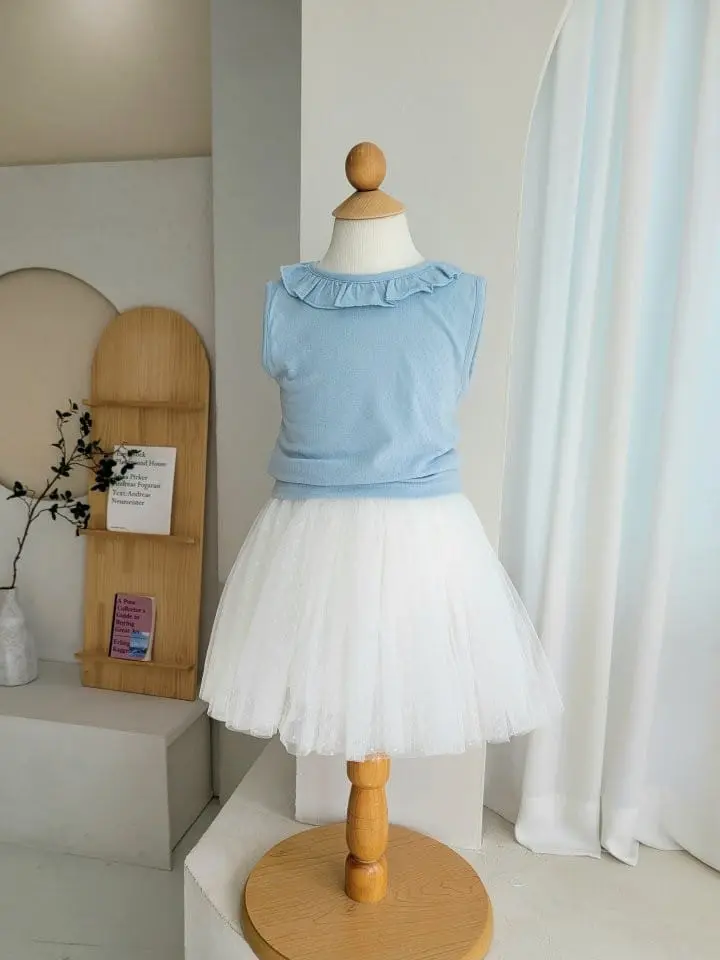 Hanacoco - Korean Children Fashion - #minifashionista - Frill Sleeveless Tee - 6