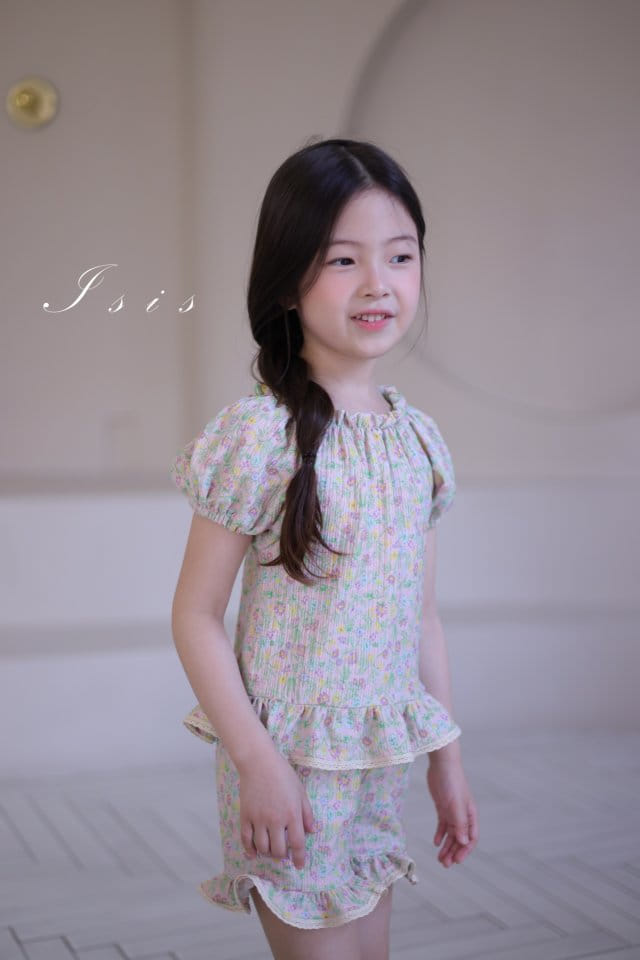 Isis - Korean Children Fashion - #fashionkids - Luis Flower Top Bottom Set - 2