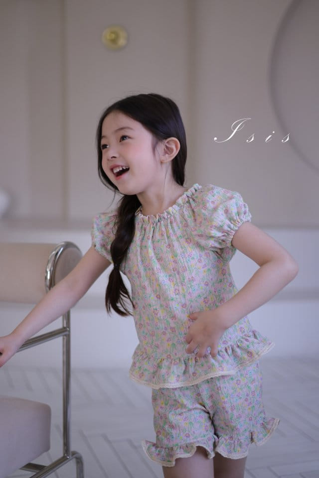 Isis - Korean Children Fashion - #littlefashionista - Luis Flower Top Bottom Set - 7