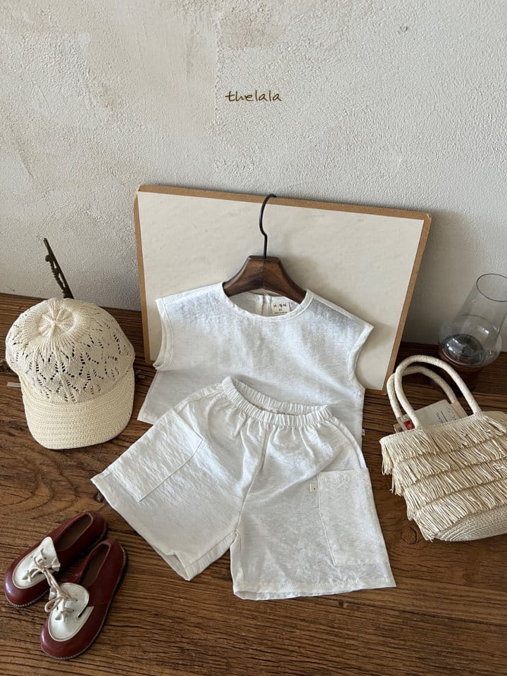 Lala - Korean Children Fashion - #designkidswear - Canvas Top Bottom Set - 4