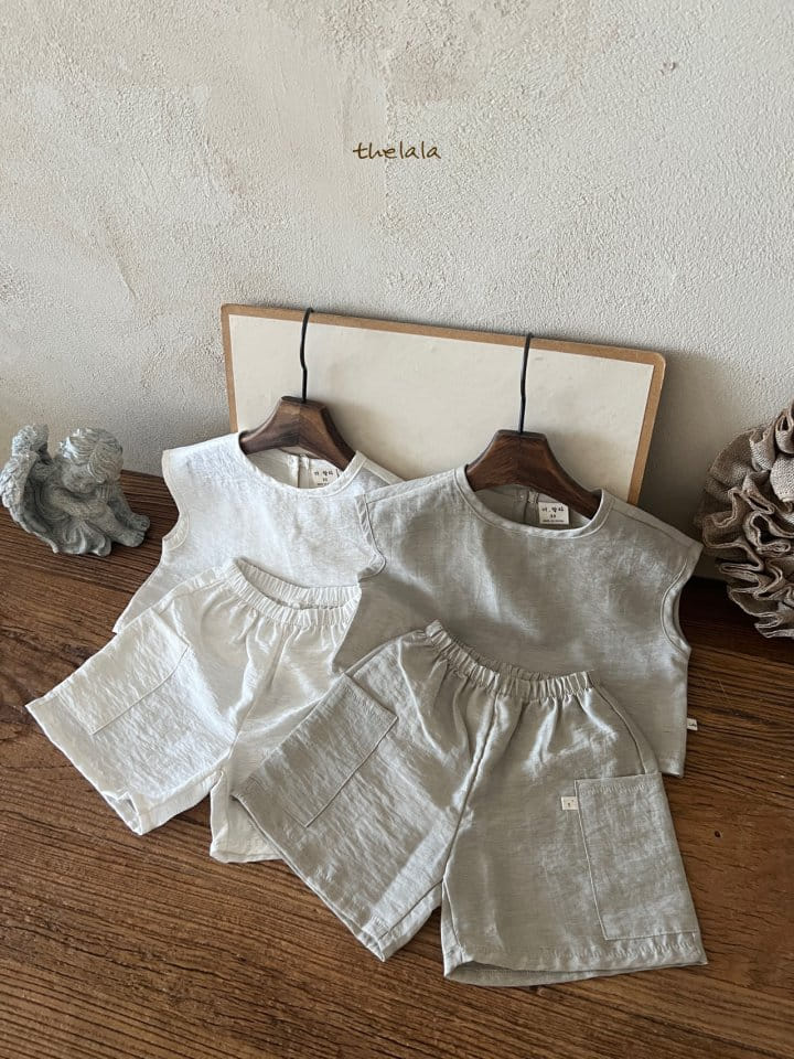 Lala - Korean Children Fashion - #kidsstore - Canvas Top Bottom Set - 7