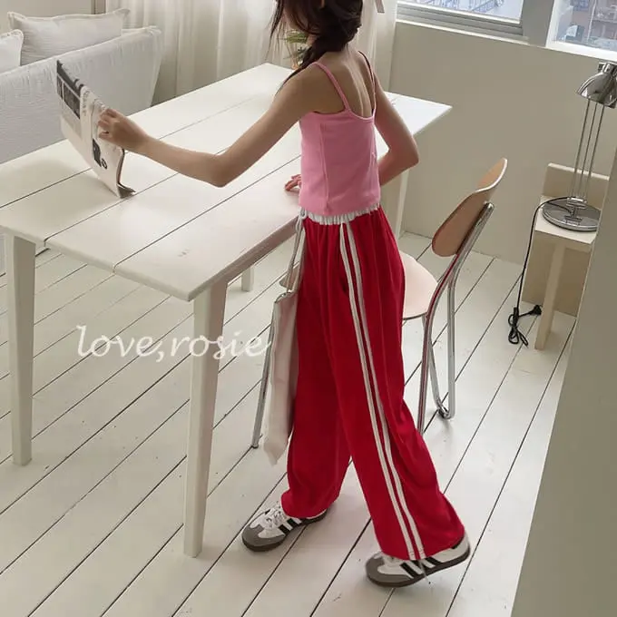 Love Rosie - Korean Children Fashion - #littlefashionista - Towel Tape Loose Pants With Mom