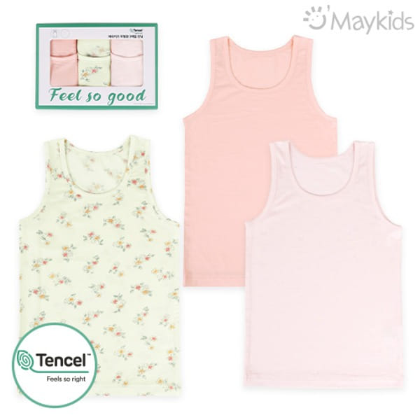 Maykids - Korean Children Fashion - #discoveringself - Heart Floral Girl Modal Undershirt