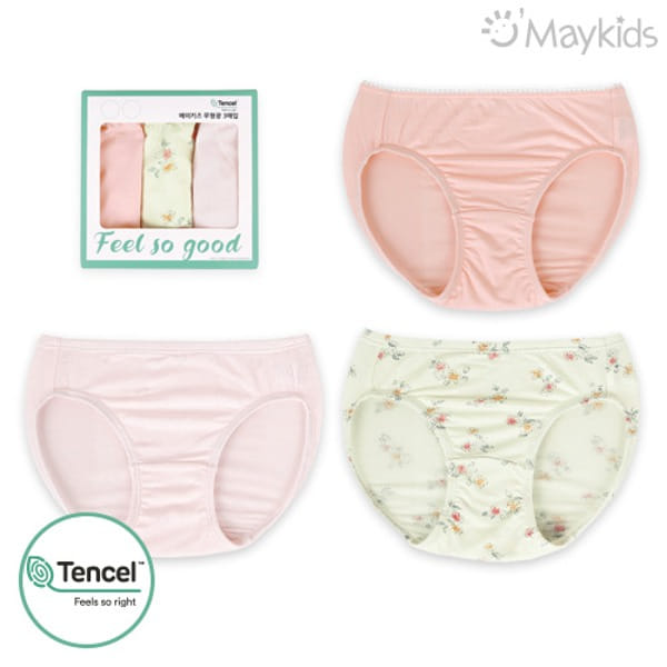 Maykids - Korean Children Fashion - #kidsstore - Heart Floral Girl Modal Triangular Underpants