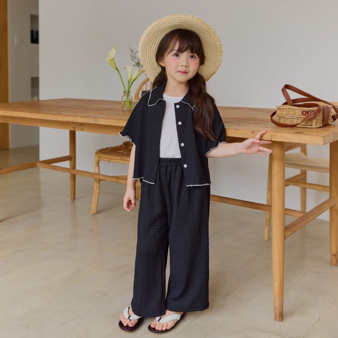 Melikey - Korean Children Fashion - #fashionkids - Pleats Shirt Top Bottom Set