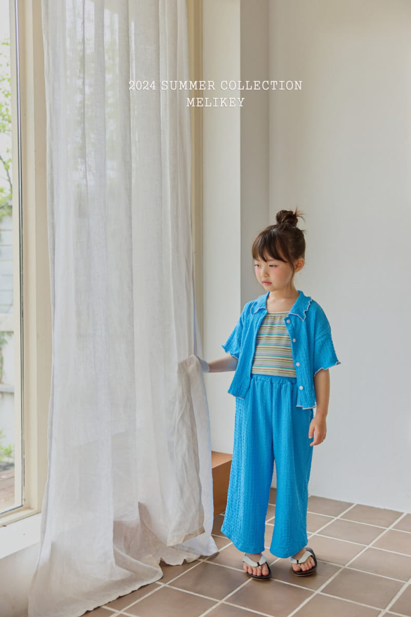 Melikey - Korean Children Fashion - #toddlerclothing - Pleats Shirt Top Bottom Set - 11