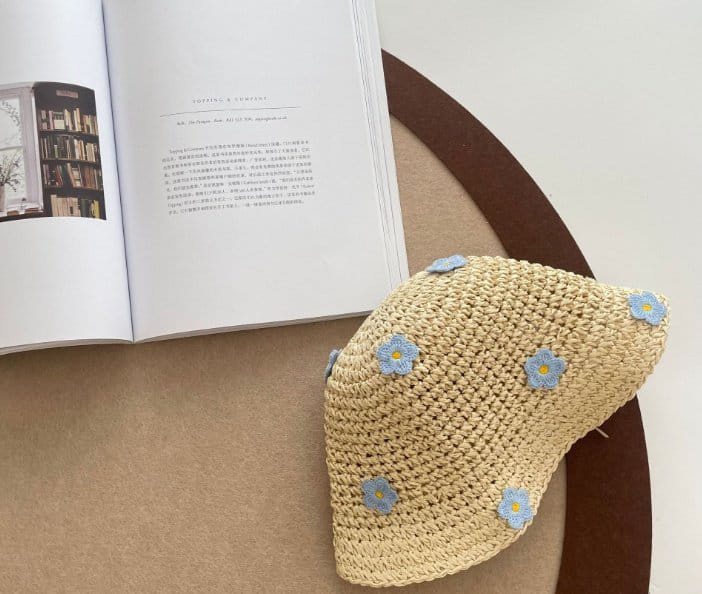 Miso - Korean Children Fashion - #childofig - Flower Embroidery Straw Hat With Mom - 2