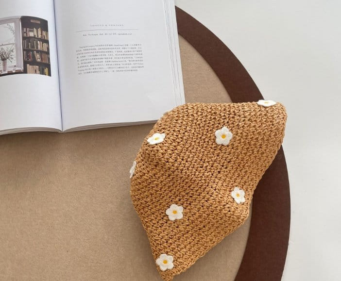 Miso - Korean Children Fashion - #childofig - Flower Embroidery Straw Hat With Mom - 3