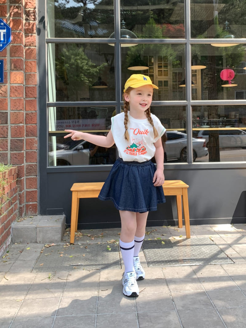 Momo Ann - Korean Children Fashion - #kidsstore - Flare Denim Skirt - 2