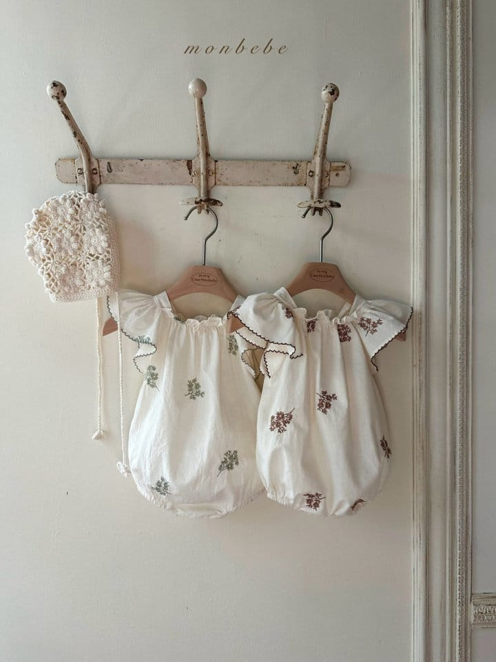 Monbebe - Korean Baby Fashion - #babyoutfit - Hana Embroidery Body Suit