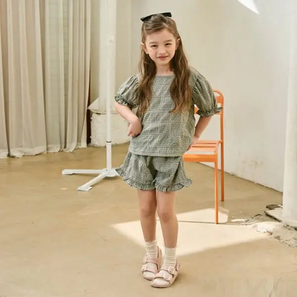 Monjello - Korean Children Fashion - #minifashionista - Candy Pleats Top Bottom Set