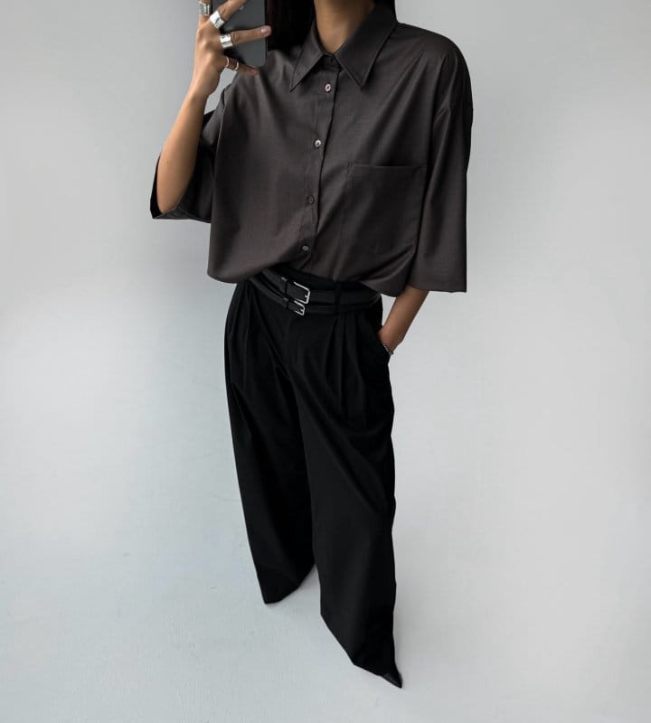 Paper Moon - Korean Women Fashion - #thelittlethings - Half Sleeved Cropped Button Down Shirt - 9