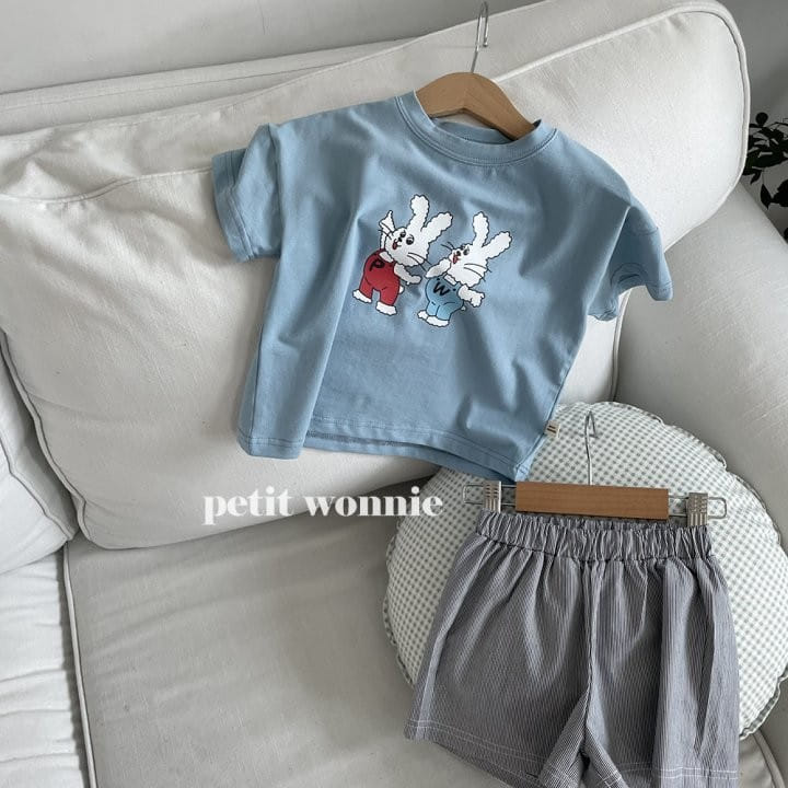 Petitwonnie - Korean Children Fashion - #designkidswear - Petite Rabbit Pajama Top Bottom Set - 10