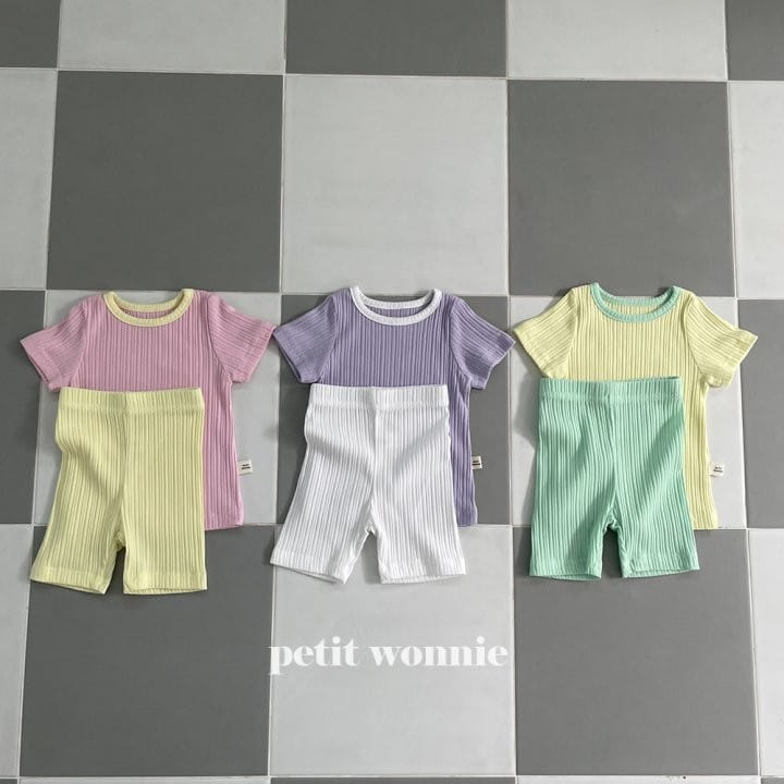 Petitwonnie - Korean Children Fashion - #discoveringself - Ton Ton Color Top Bottom Set - 3