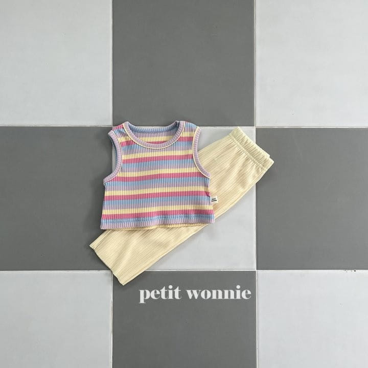 Petitwonnie - Korean Children Fashion - #littlefashionista - Sherbet Crop Top Bottom Set - 2