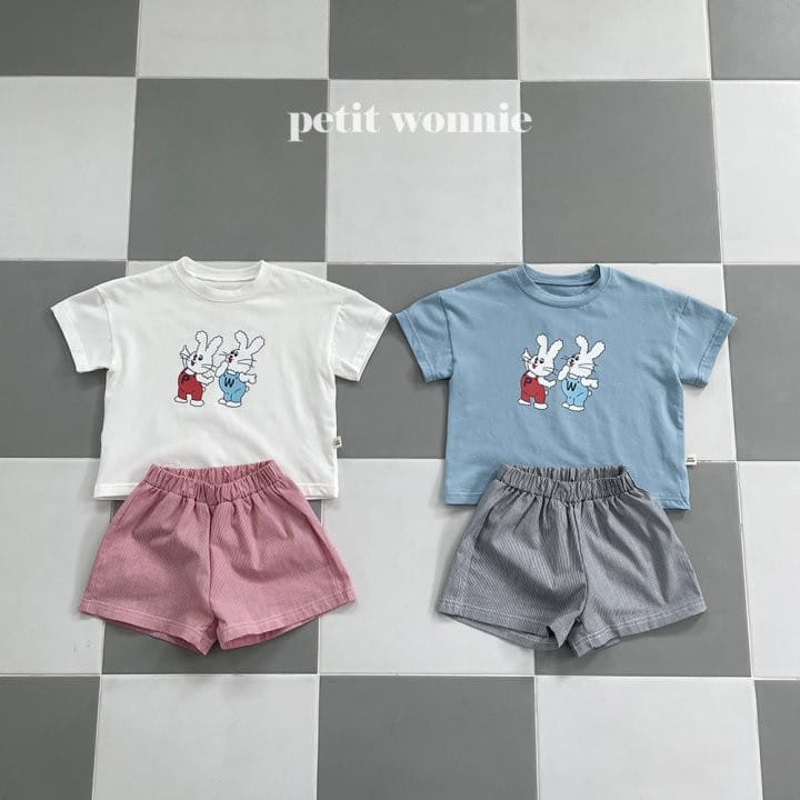 Petitwonnie - Korean Children Fashion - #littlefashionista - Petite Rabbit Pajama Top Bottom Set