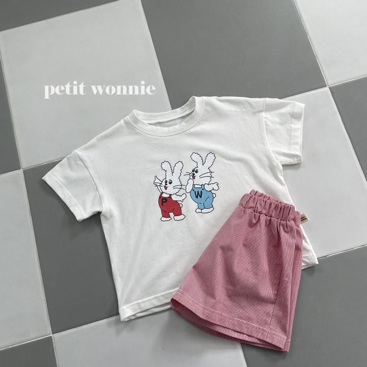 Petitwonnie - Korean Children Fashion - #magicofchildhood - Petite Rabbit Pajama Top Bottom Set - 2