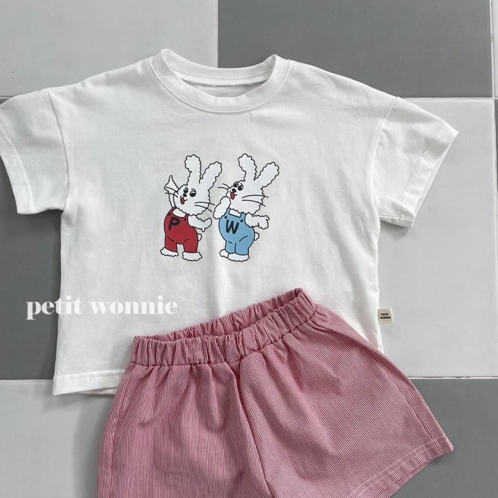 Petitwonnie - Korean Children Fashion - #minifashionista - Petite Rabbit Pajama Top Bottom Set - 3