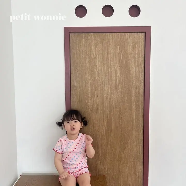 Petitwonnie - Korean Children Fashion - #minifashionista - Love Song Top Bottom Set - 5
