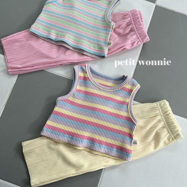 Petitwonnie - Korean Children Fashion - #prettylittlegirls - Sherbet Crop Top Bottom Set - 5
