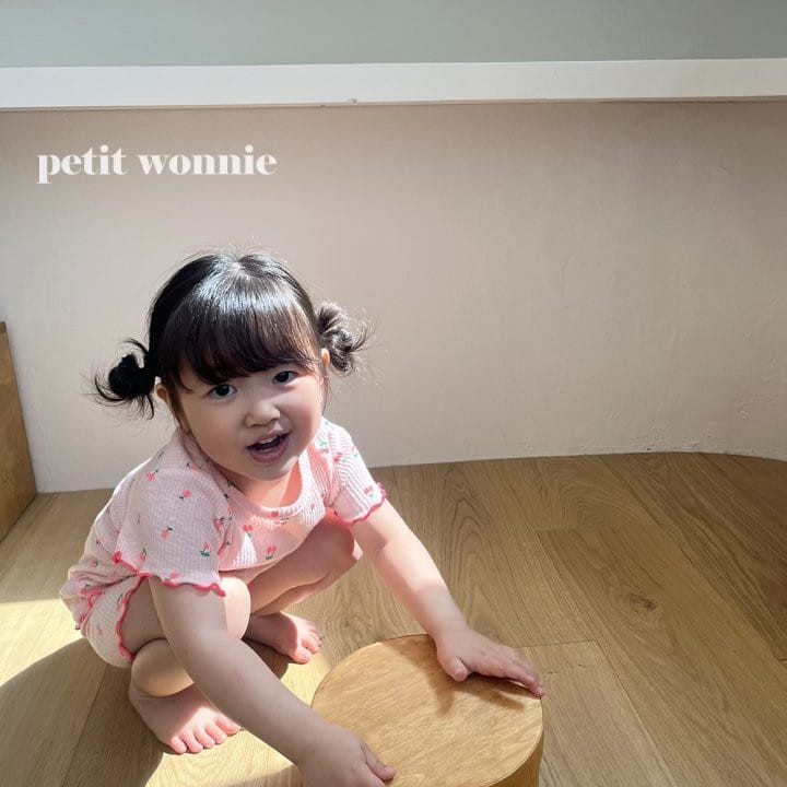 Petitwonnie - Korean Children Fashion - #prettylittlegirls - Cherry Bon Bon Top Bottom Set - 8