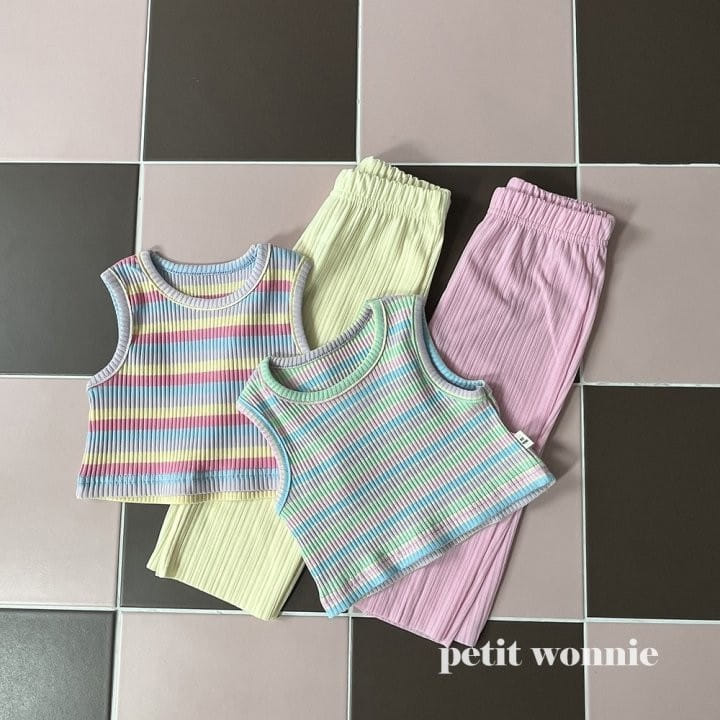 Petitwonnie - Korean Children Fashion - #todddlerfashion - Sherbet Crop Top Bottom Set - 6