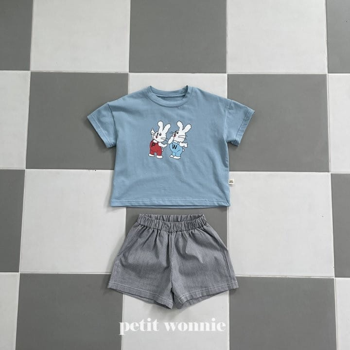 Petitwonnie - Korean Children Fashion - #todddlerfashion - Petite Rabbit Pajama Top Bottom Set - 5