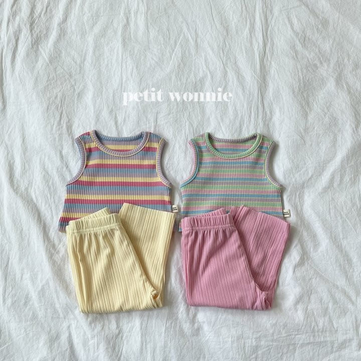 Petitwonnie - Korean Children Fashion - #toddlerclothing - Sherbet Crop Top Bottom Set - 7
