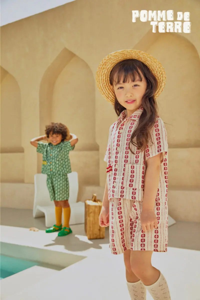 Pomme de terre - Korean Children Fashion - #Kfashion4kids - Kafka Summer Shirt Top Bottom Set