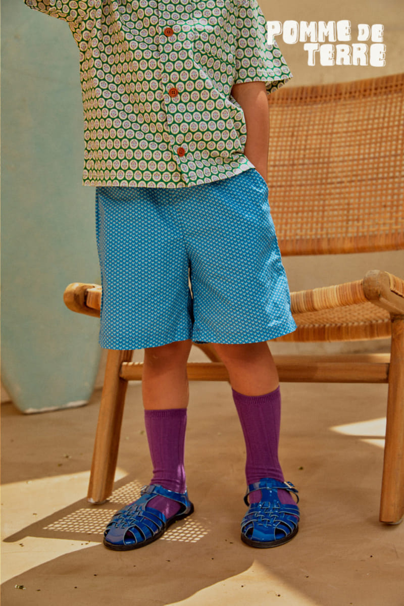 Pomme de terre - Korean Children Fashion - #childrensboutique - Try Angle Blue Shorts - 11