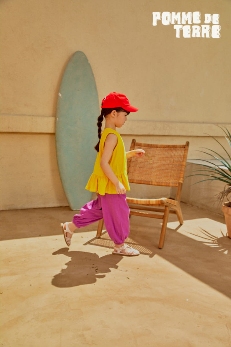 Pomme de terre - Korean Children Fashion - #designkidswear - Color Sleeveless Top Bottom Set - 9