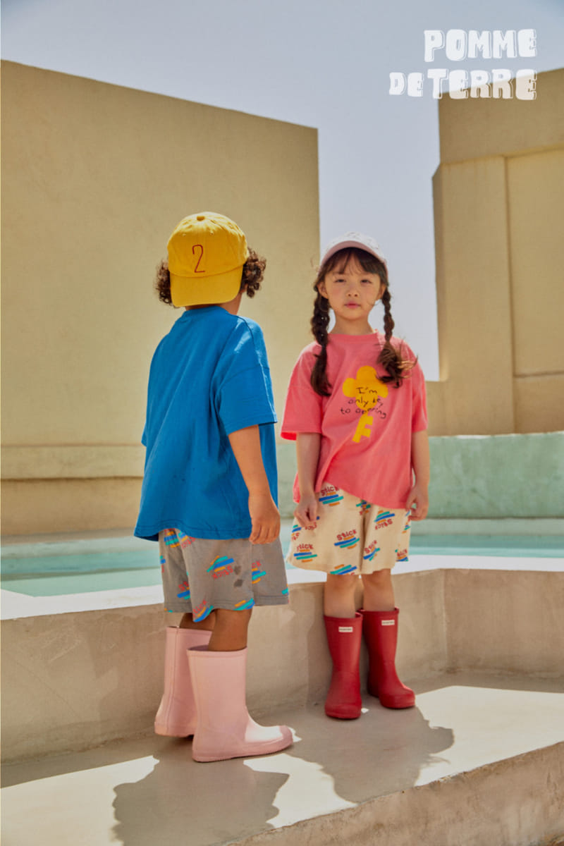 Pomme de terre - Korean Children Fashion - #designkidswear - Aqua Stick Shorts - 2