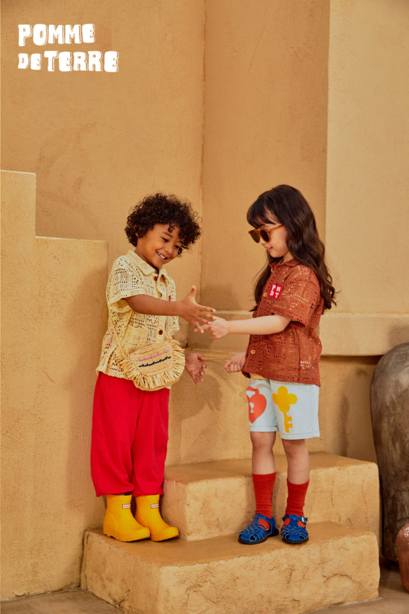 Pomme de terre - Korean Children Fashion - #discoveringself - Kint Short Sleeve Cardigan - 2